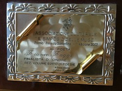 7a Ed. Nazionale (Il Simposio delle Muse) - Penisola Sorrentina - Finalista D'Onore 2002