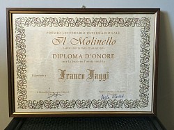 Premio letterario Internazionale IL MOLINELLO Diploma D'onore per Poesia Inedita 22.3.2014