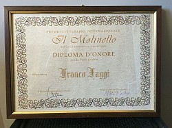 16a Ed. Premio Letterario Internazionale  IL MOLINELLO Bettolle Sinalunga - Diploma D'Onore per Poesia Edita 5.3.2016