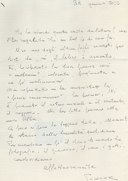 Lettera di una amica (On. Pinuccia Bertone)