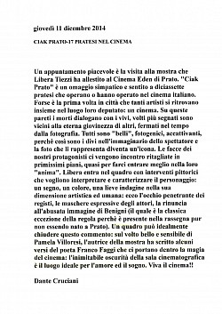 -CIAK PRATO- Mostra al cinema EDEN   11.12.2014