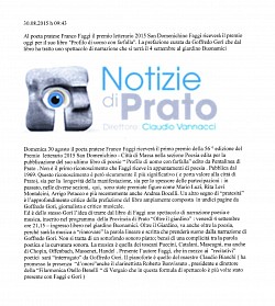 Notizie di Prato del 30.08.2015 - Franco Faggi al Giardino Buonamici